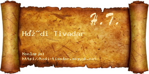 Hódi Tivadar névjegykártya